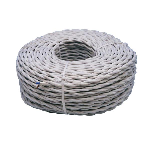 CABLE TEXTIL TRENZADO BLANCO DE 2X1