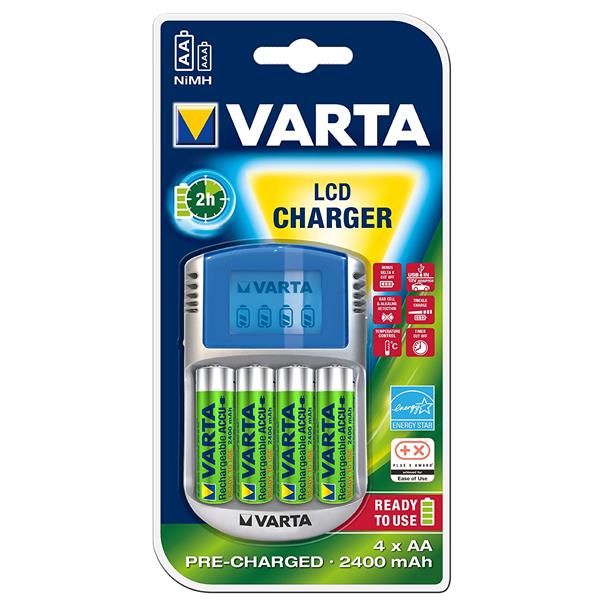 CARGADOR DE PILAS PANTALLA LCD CON COMPROBADOR
