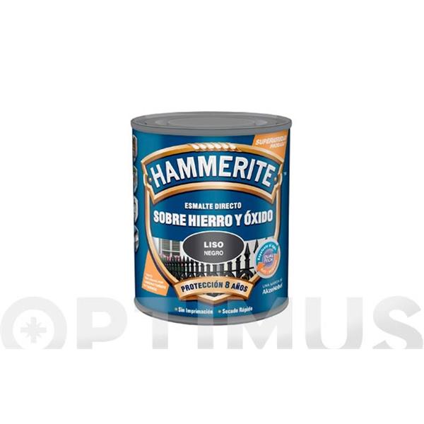 ESMALTE HAMMERITE SOBRE HIERRO Y OXIDO LISO 0,750 NEGRO