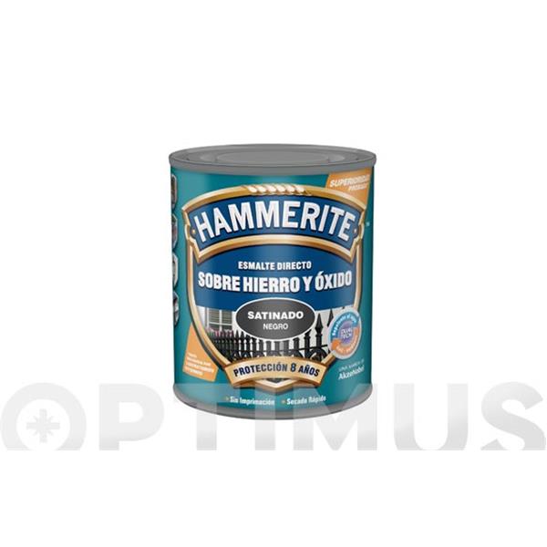 ESMALTE HAMMERITE SOBRE HIERRO Y OXIDO SATINADO 750 ML NEGRO