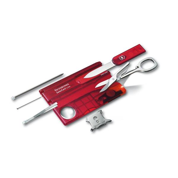 TARJETA SWISSCARD ROJA LUPA + LUZ VICTORINOX. V.0 7300 .T