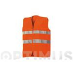 CHALECO ALTA VISIBILIDAD NARANJA CON BANDAS REFLECTANTES 3M. T-XL